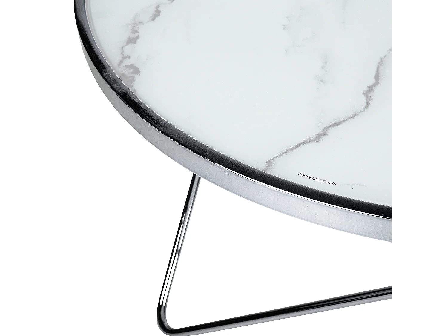 Tavolino da caffè MERIDIAN Vetro temperato Marmo/ Argento