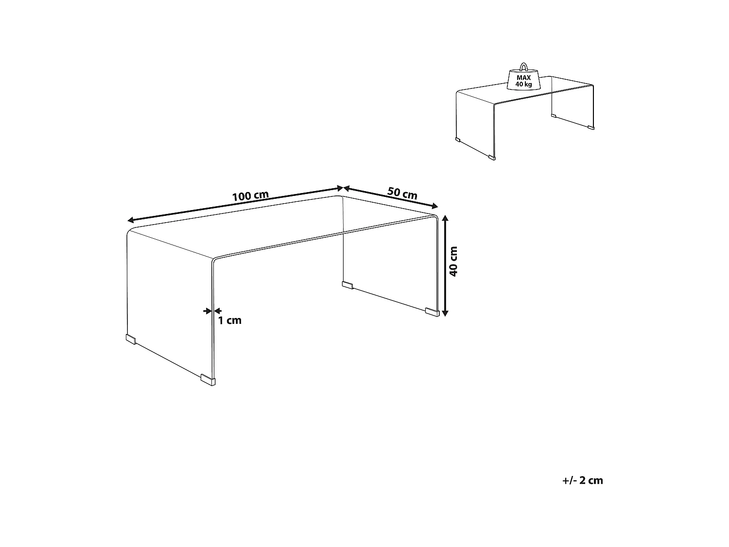 Minimalistischer Couchtisch transparent Glas Kendall