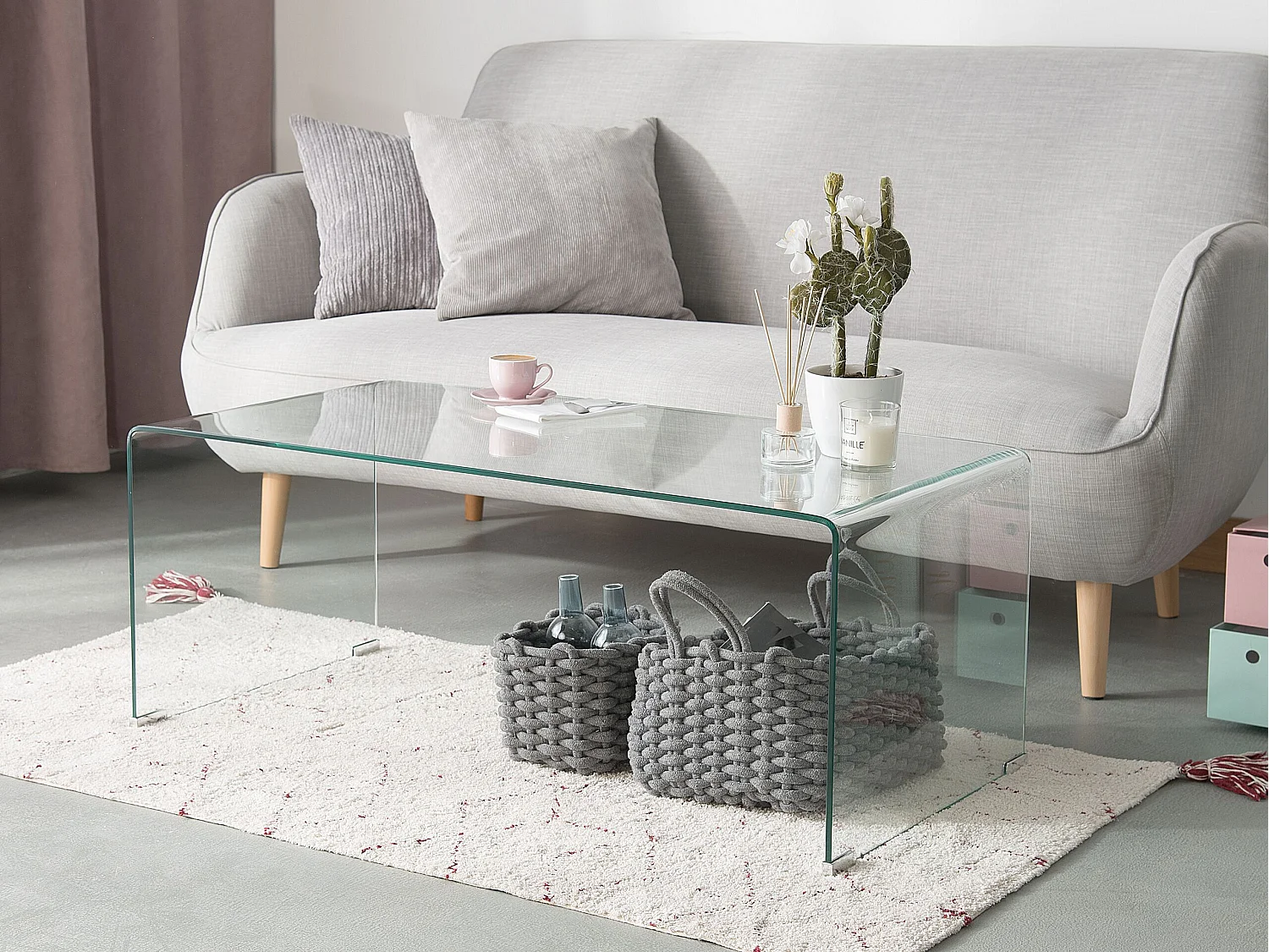Couchtisch KENDALL Sicherheitsglas Transparent