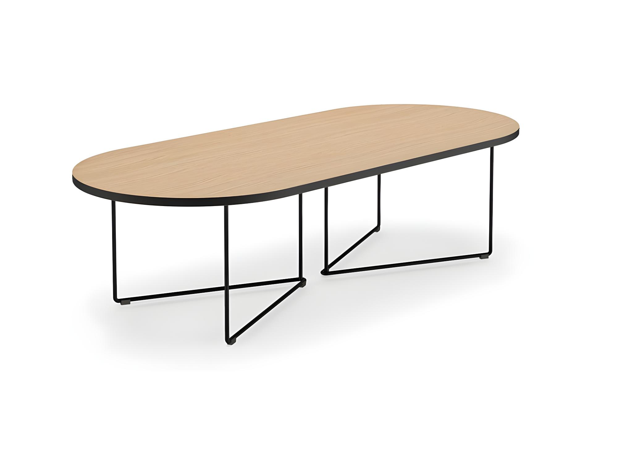 Table Basse Oval Ch Ne Et M Tal Noir Temahome