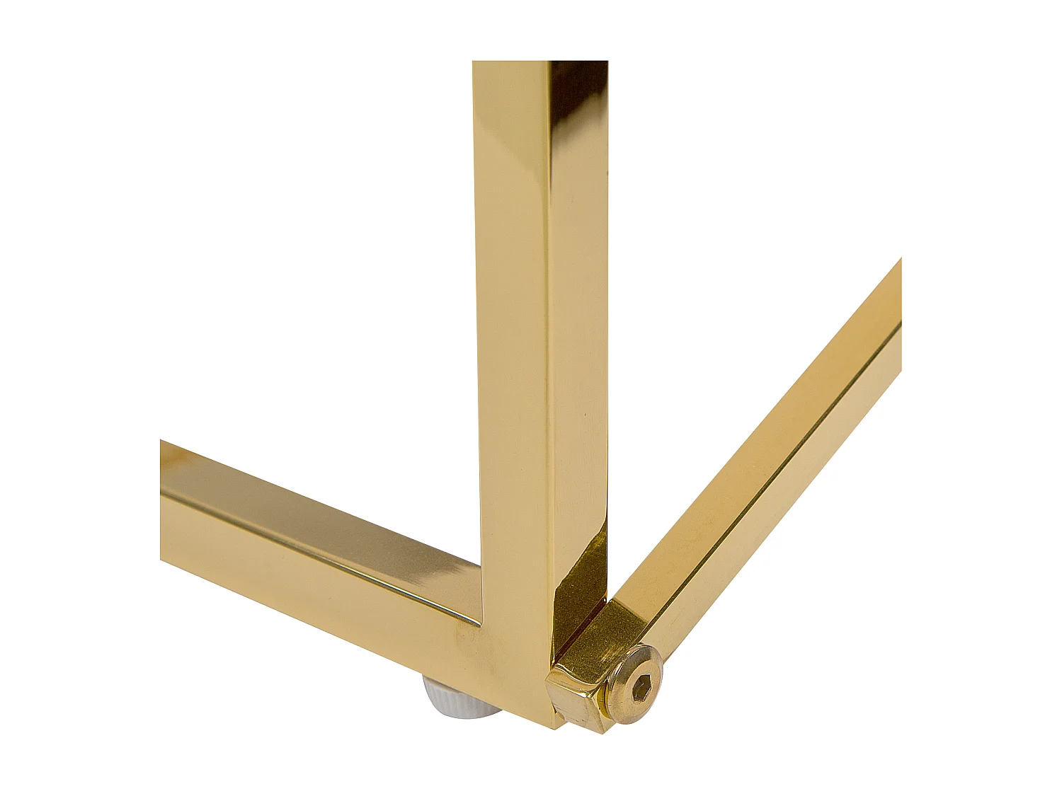 Couchtisch Glasplatte in Weiß und Edelstahlgestell silber 100 x 50 cm Glamour Wohnzimmer Kaffetisch Emporia