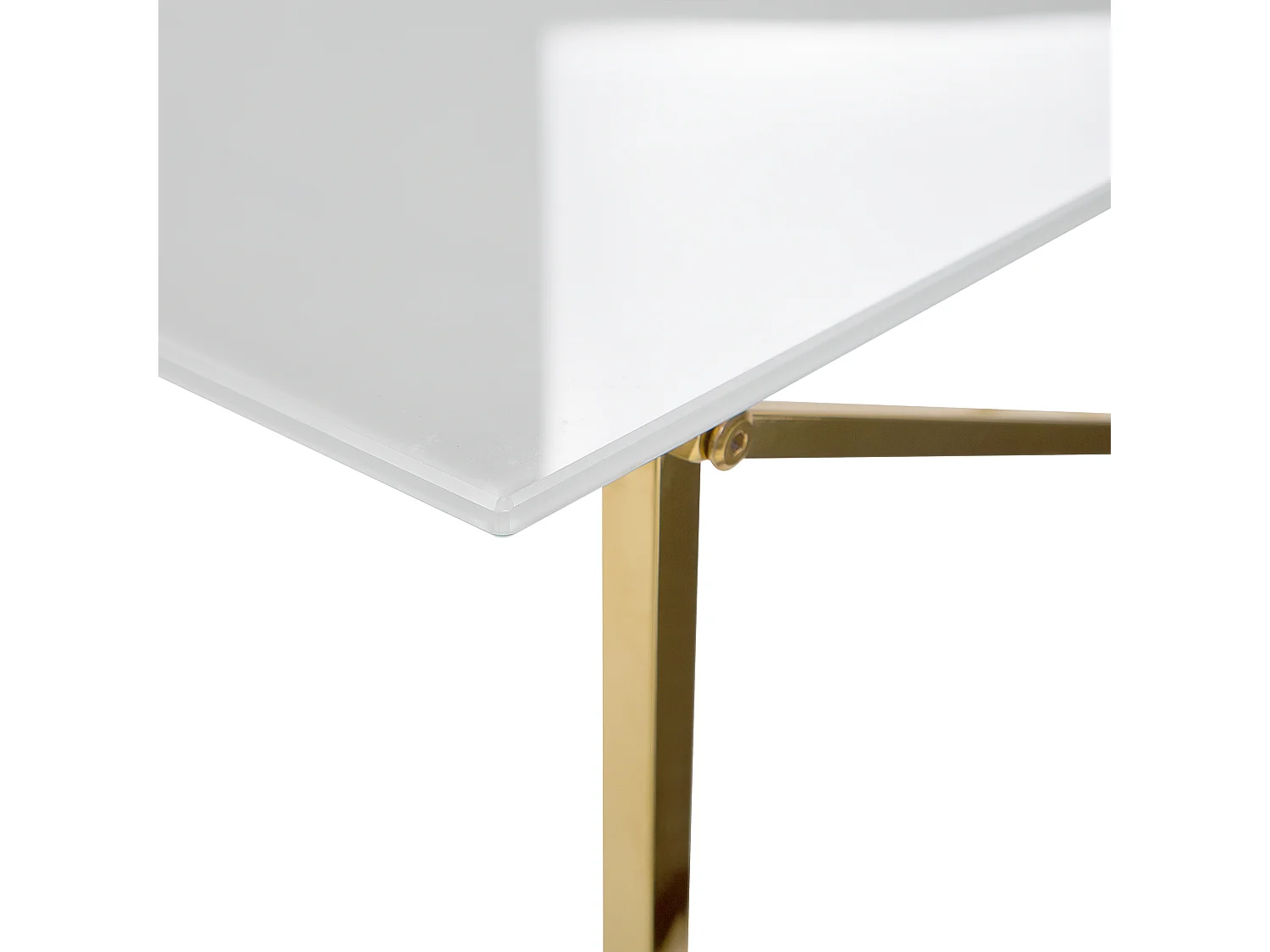 Table basse EMPORIA Verre de sécurité Blanc/doré