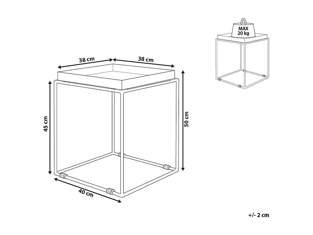 Table d'appoint SAXON Métal Noir
