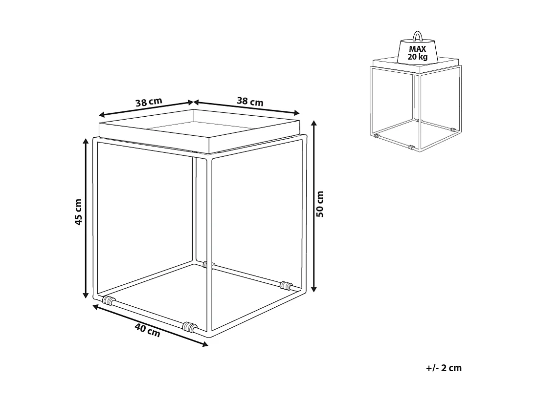Bijzettafel SAXON Metaal Zwart
