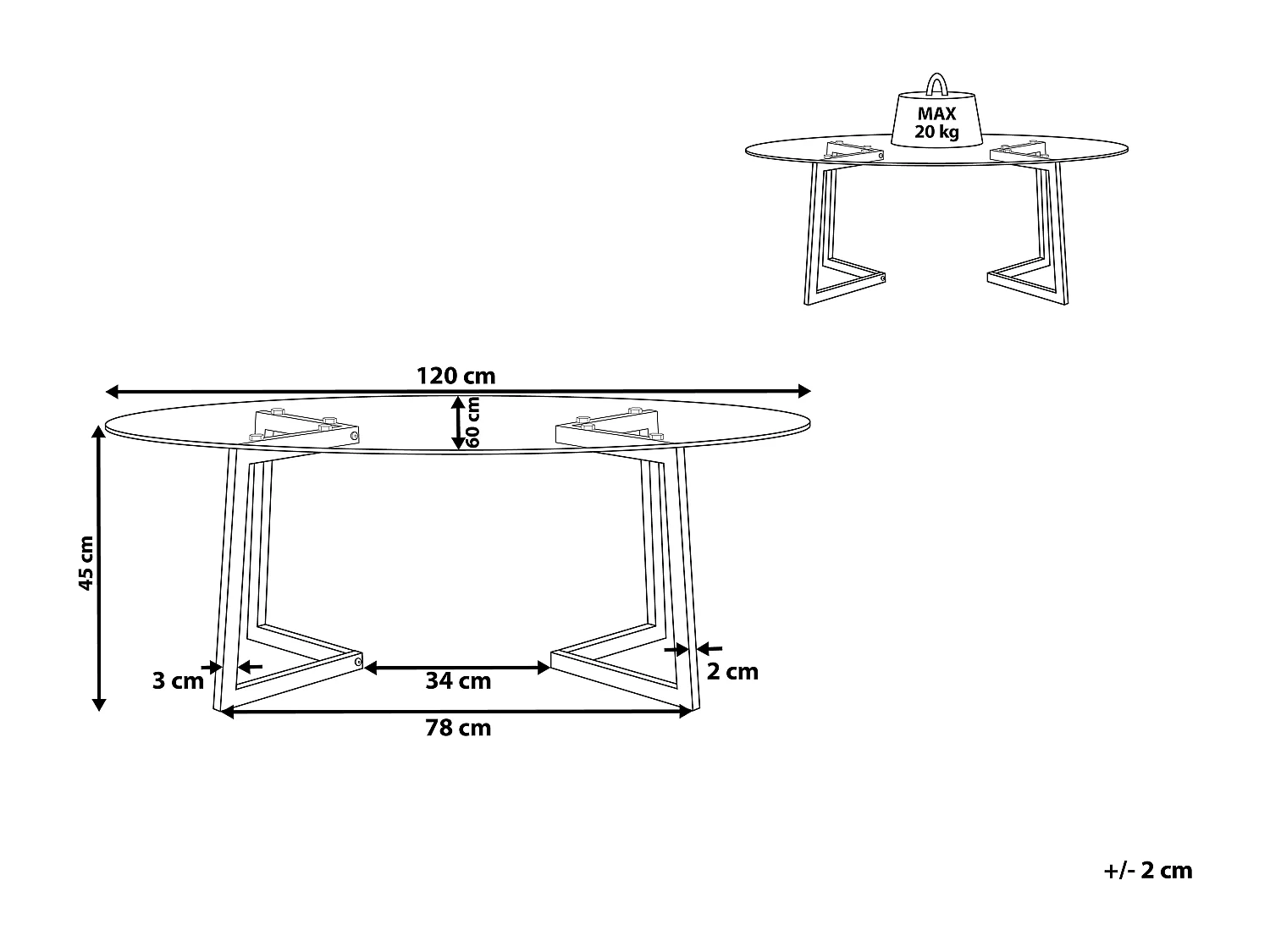 Table basse FRESNO Verre Argenté