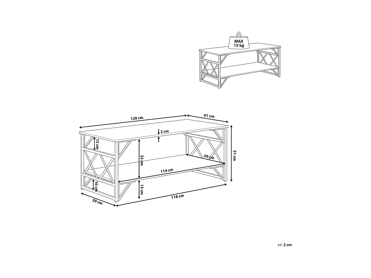 Table basse BOLTON Taupe