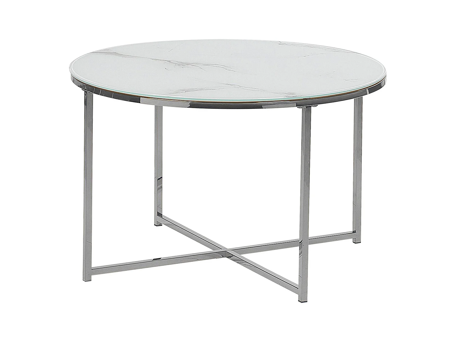 Salontafel QUINCY Veiligheidsglas Marmer/zilver