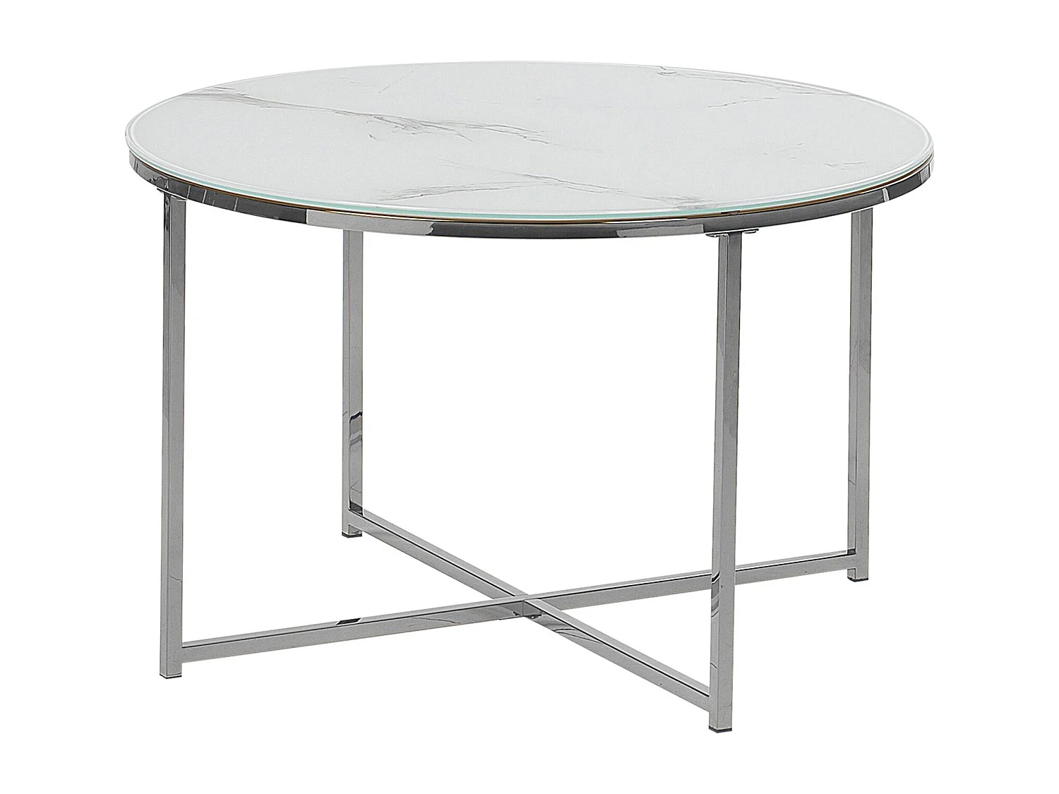 Mesa de centro QUINCY Vidro de segurança (temperado) Mármore/Prateado