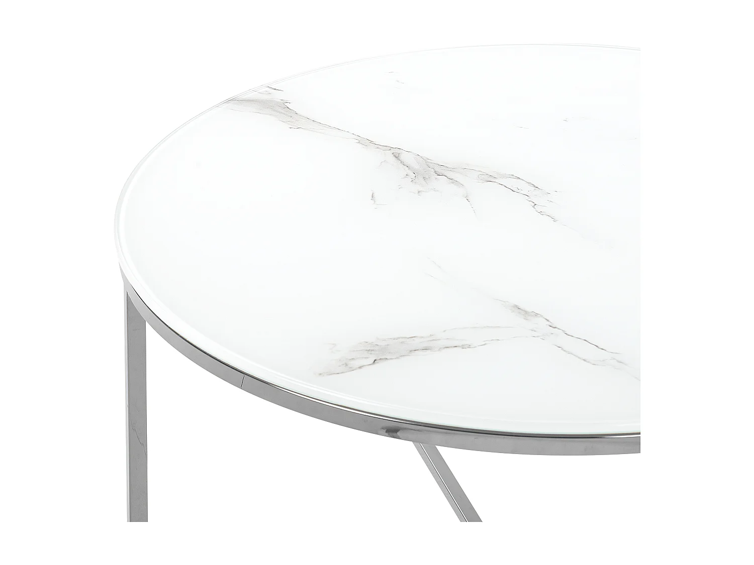 Mesa de centro QUINCY Vidro de segurança (temperado) Mármore/Prateado