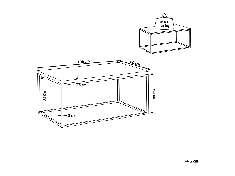 Table basse DELANO Marron foncé