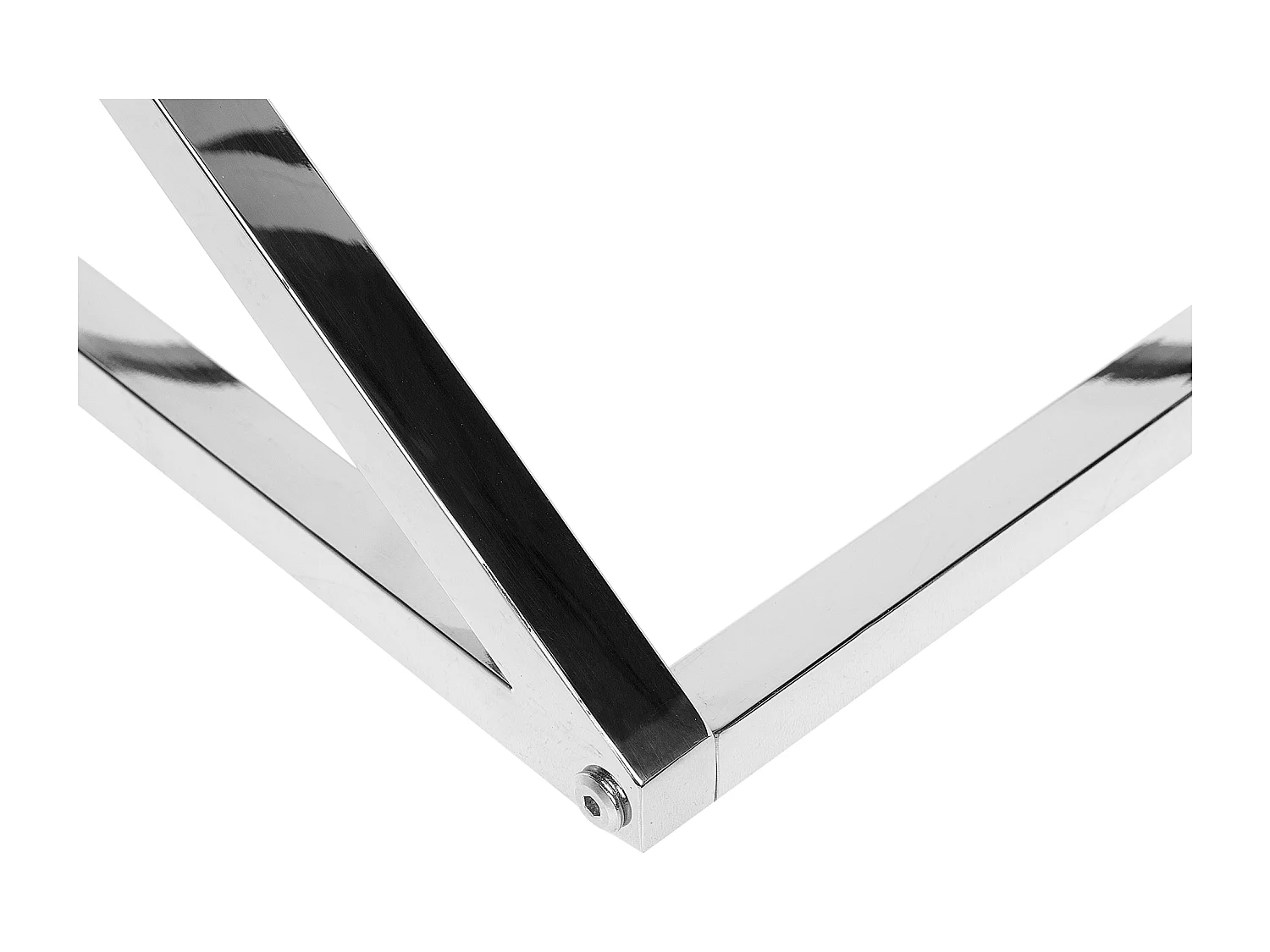 Moderner Couchtisch aus Glas mit Metallgestell in Silber Beverly