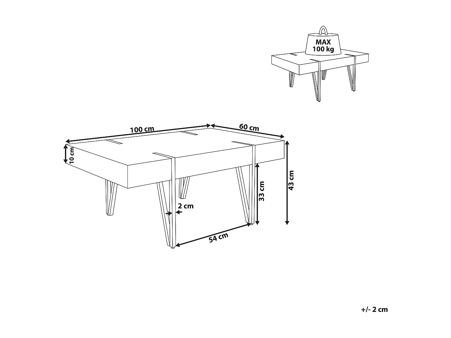Table basse ADENA Effet béton gris