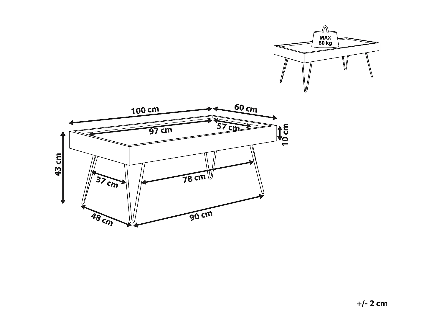 Table basse WELTON Marron foncé