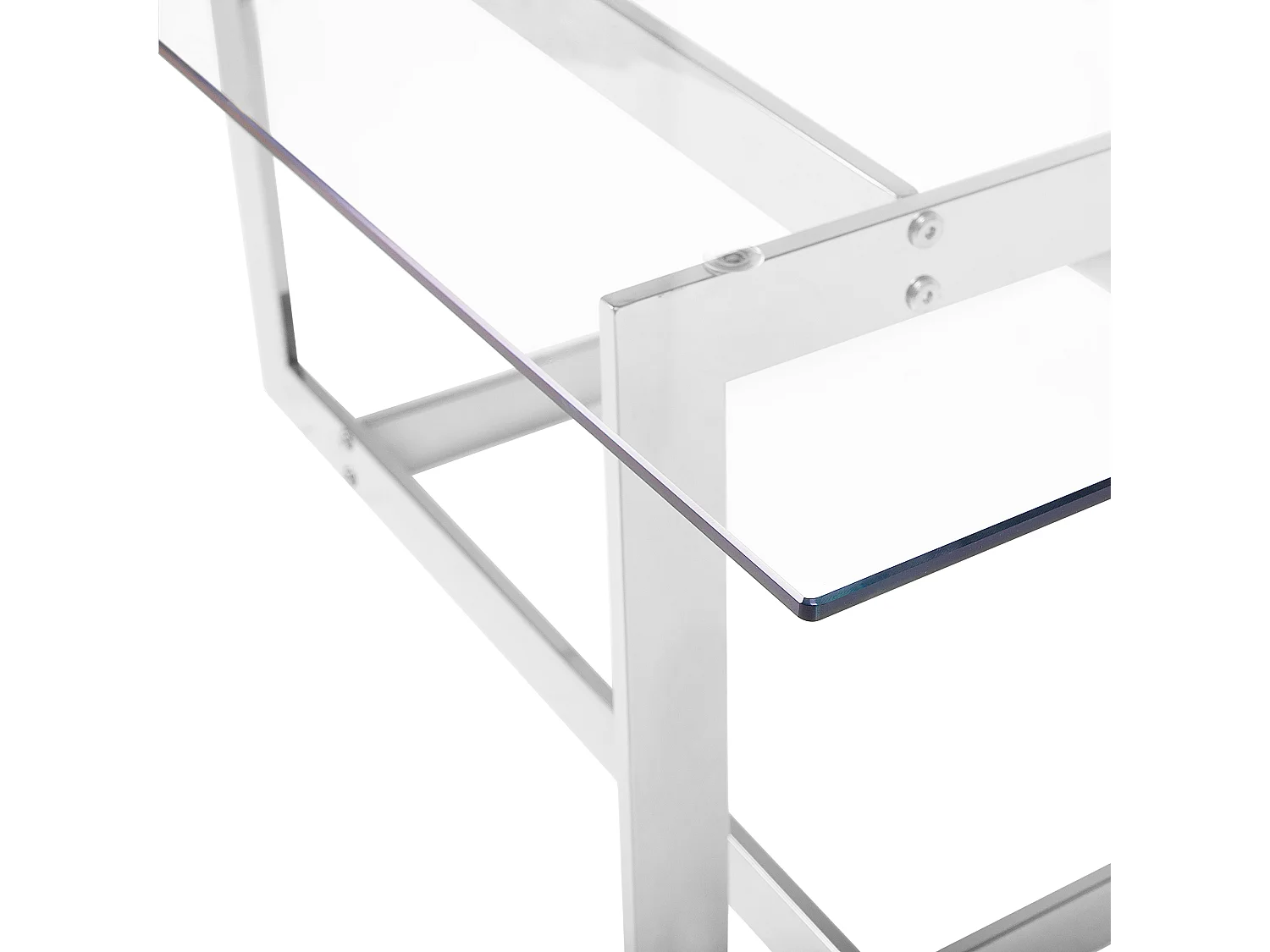 Table basse CRYSTAL Verre de sécurité Argenté