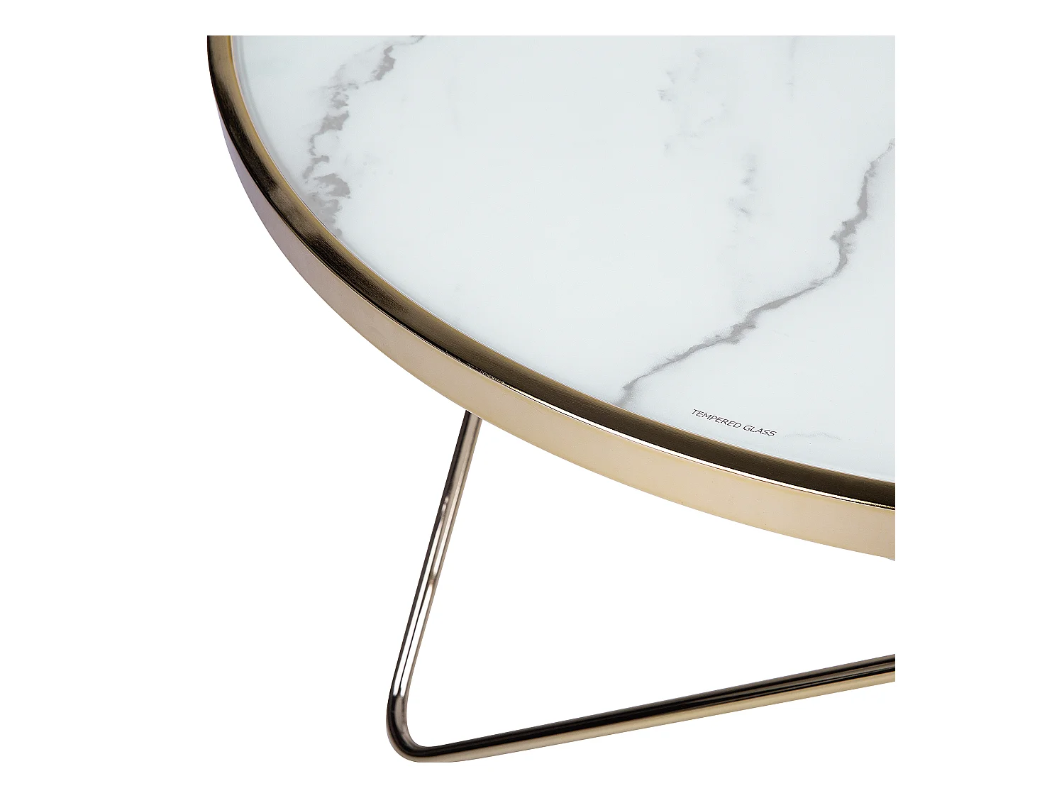 Salontafel MERIDIAN Veiligheidsglas Marmer/goud