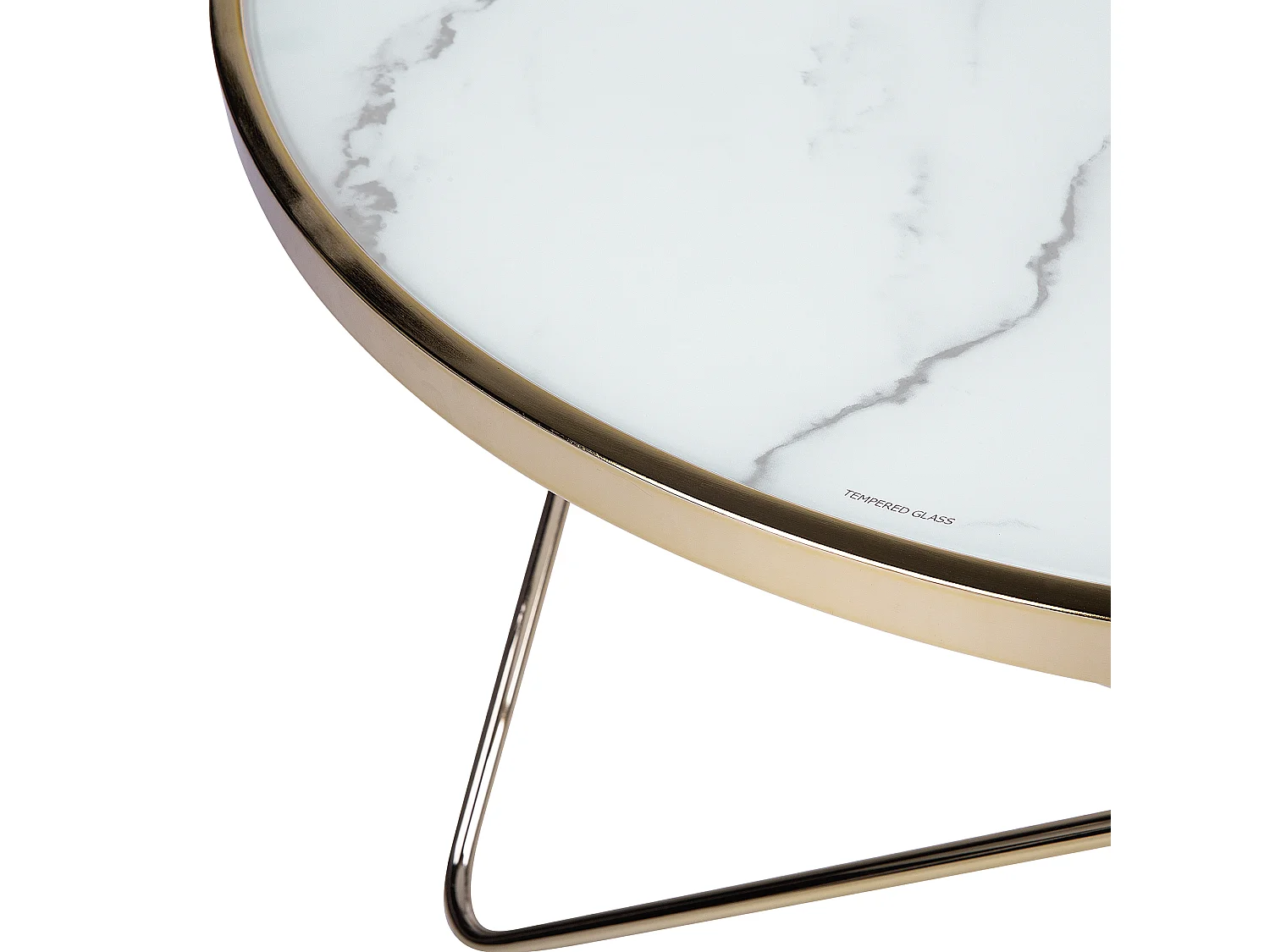 Mesa de centro MERIDIAN Vidro de segurança (temperado) Mármore/Dourado
