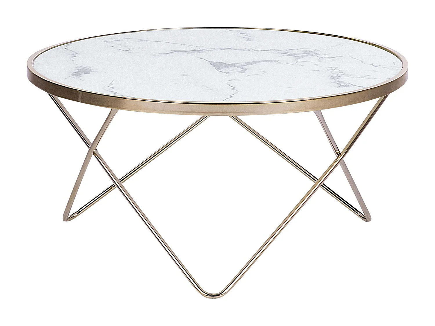 Salontafel MERIDIAN Veiligheidsglas Marmer/goud