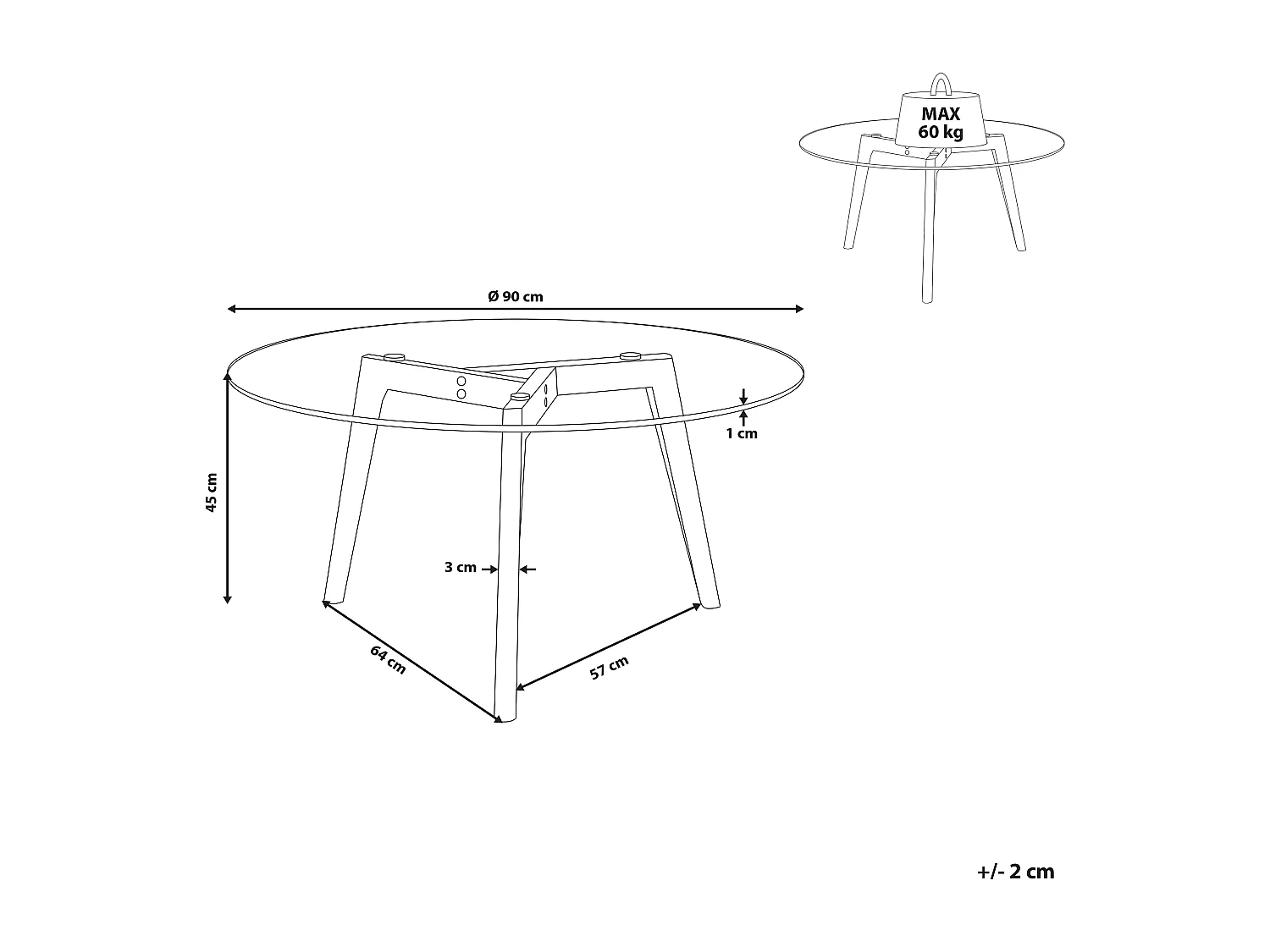 Couchtisch MINNESOTA Glas Transparent