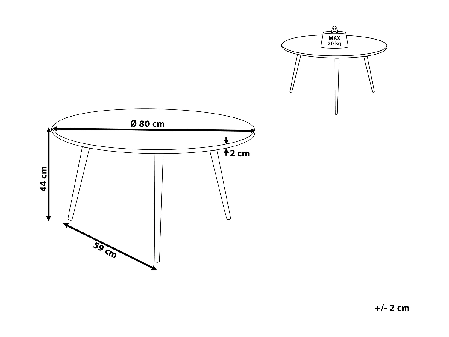 Salontafel TENNESSEE Zwart