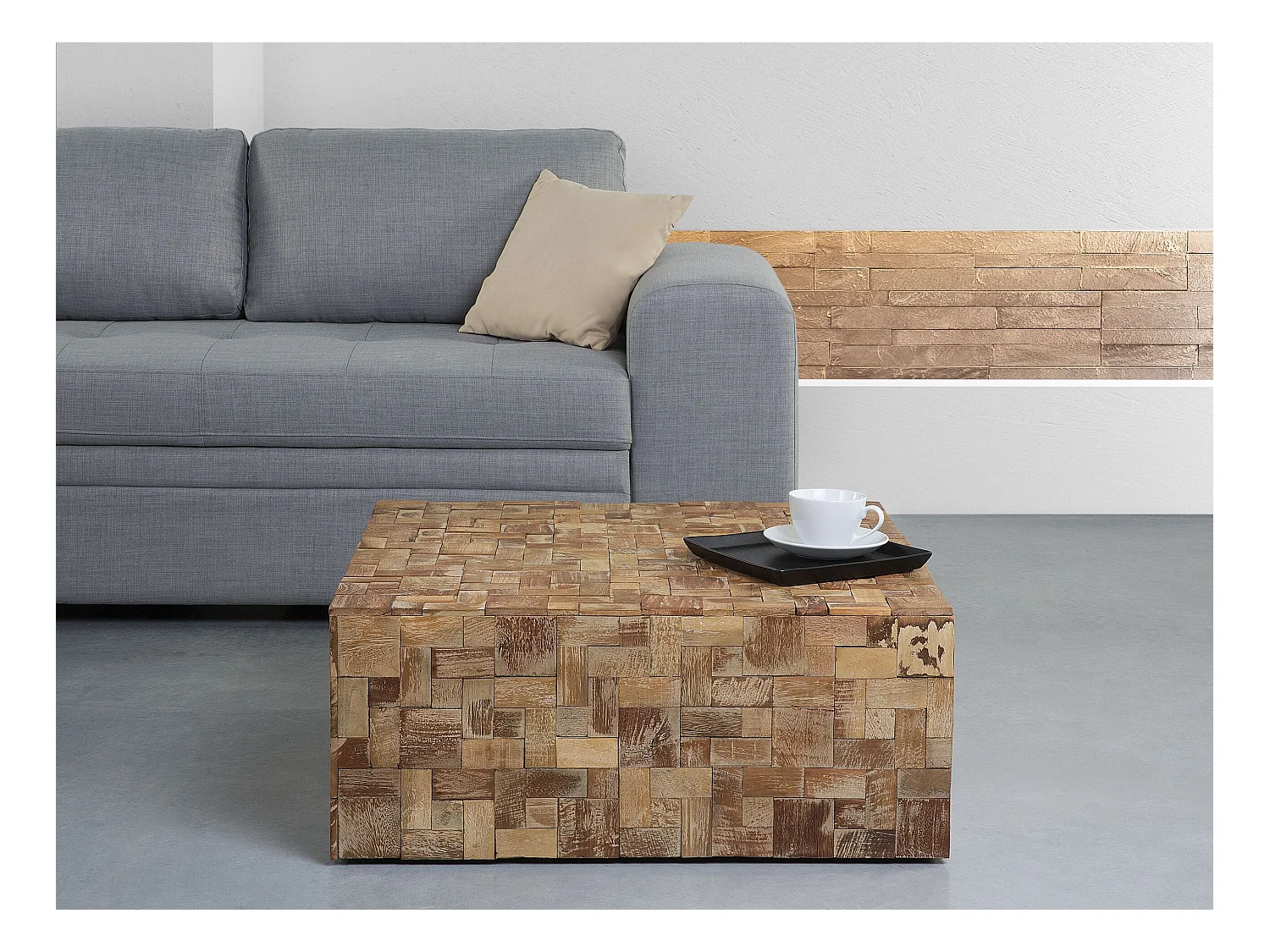 Stolik kawowy GAMBO Drewno tekowe Brązowy