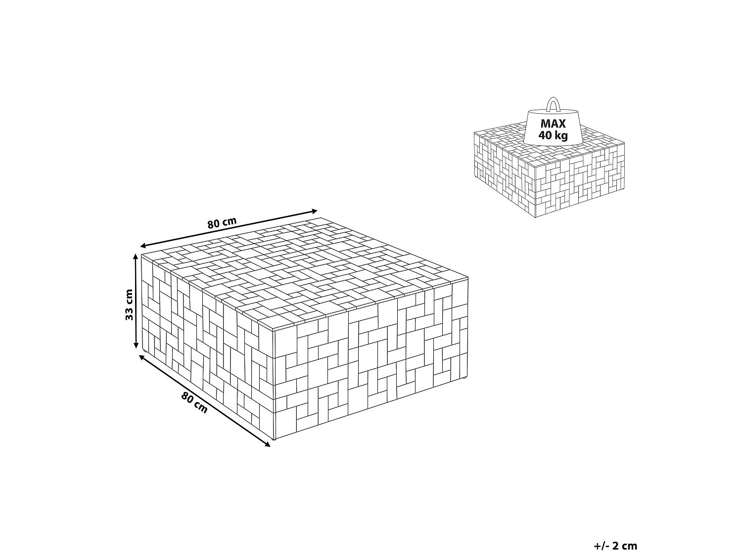 Table basse GAMBO Teck Marron