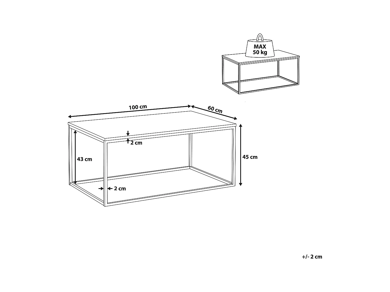 Tavolino da caffè DELANO Marmo nero
