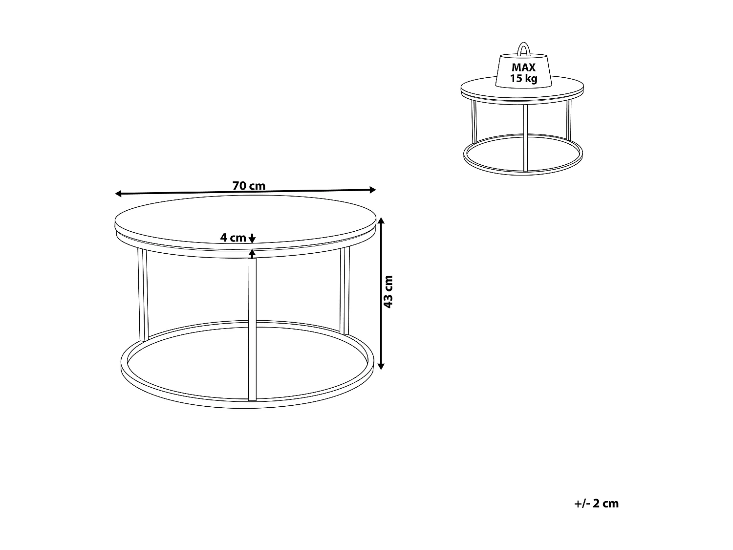 Table basse CORAL Marbre/doré