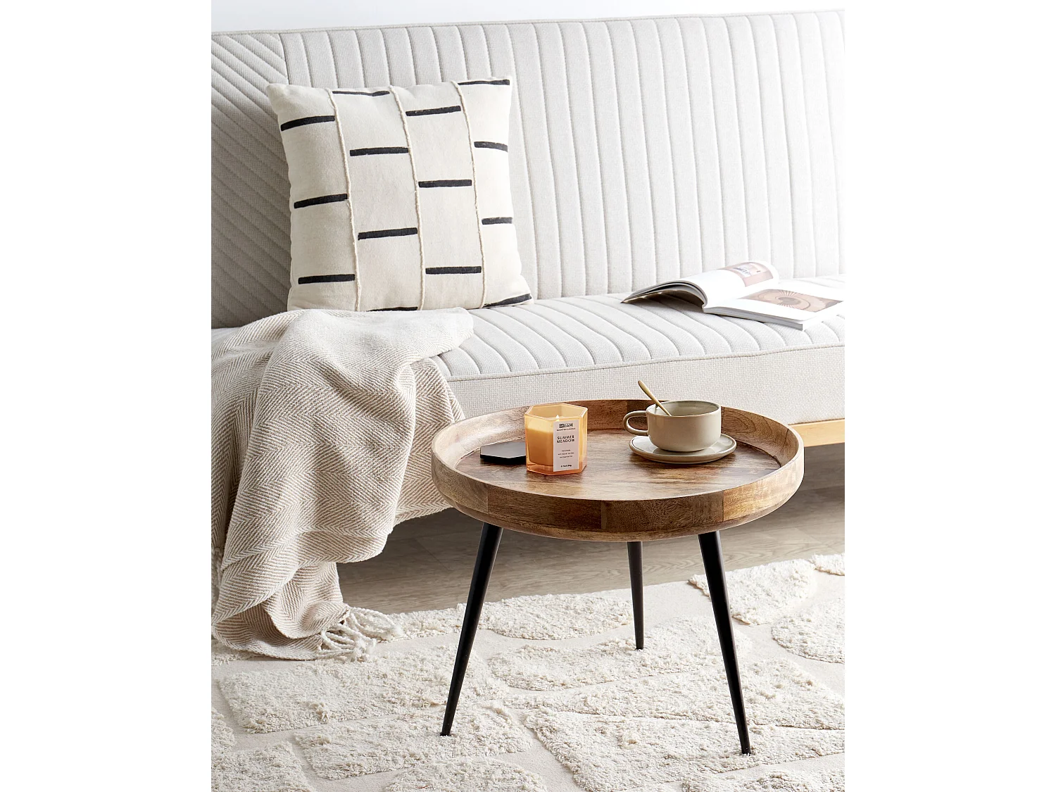 Salontafel mangohout/zwart EDNA