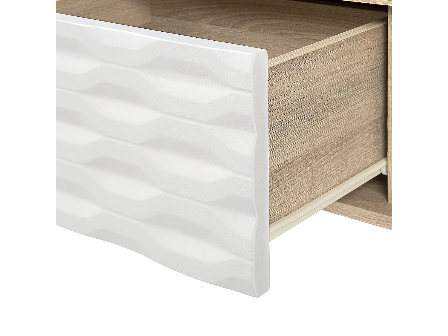 Modernes Lowboard heller Holzfarbton/weiß Swansea