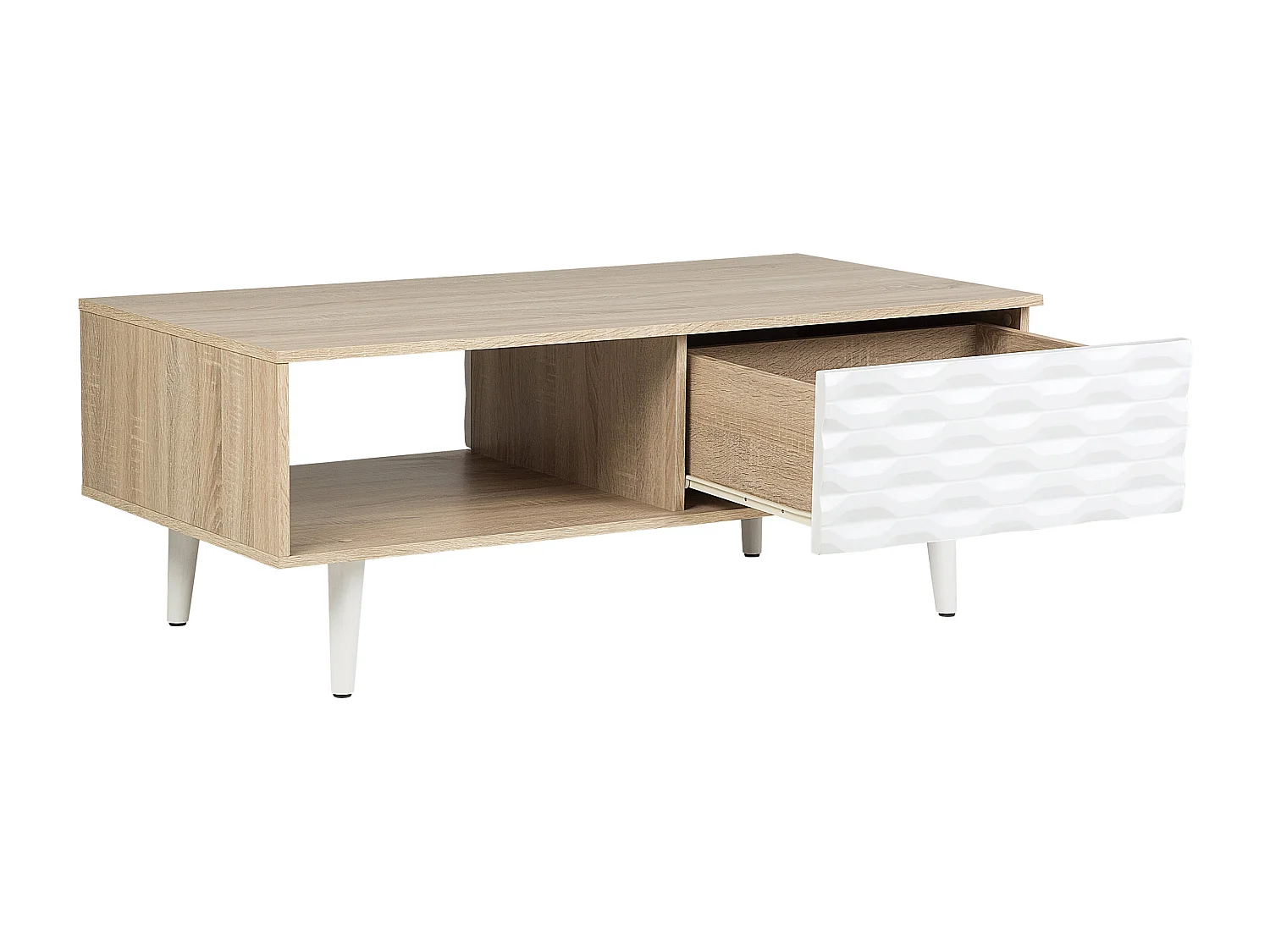 Mesa de centro SWANSEA Castanho claro com arrumação