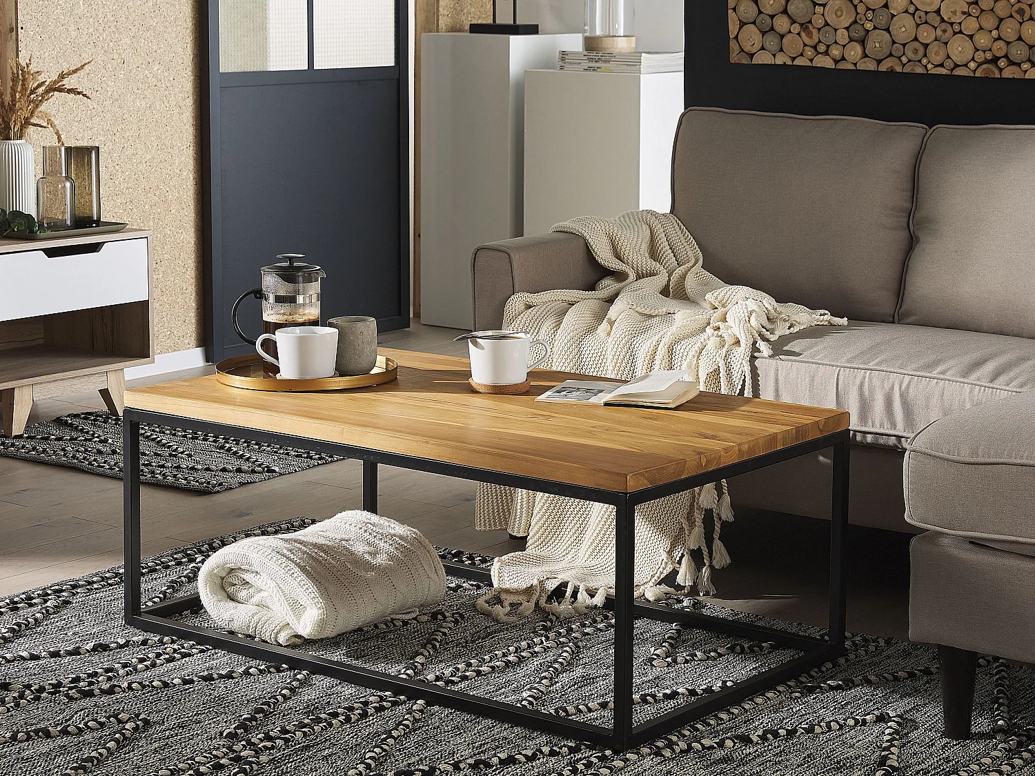 Mesa de centro PROVO Madera de teca Marrón