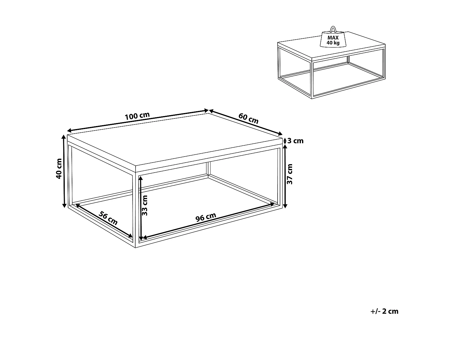 Mesa de centro PROVO Madera de teca Marrón