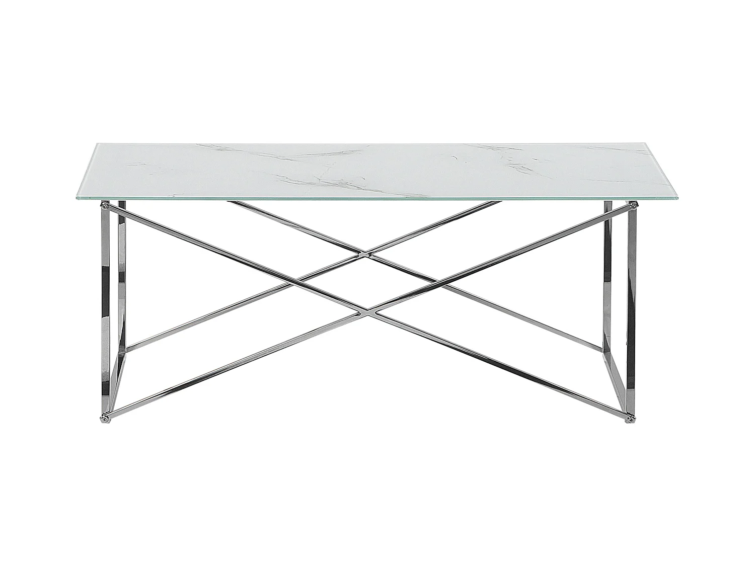 Table basse EMPORIA Verre de sécurité Marbre/argenté