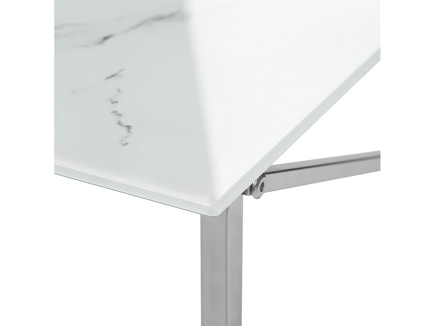 Tavolino da caffè EMPORIA Vetro temperato Marmo/ Argento