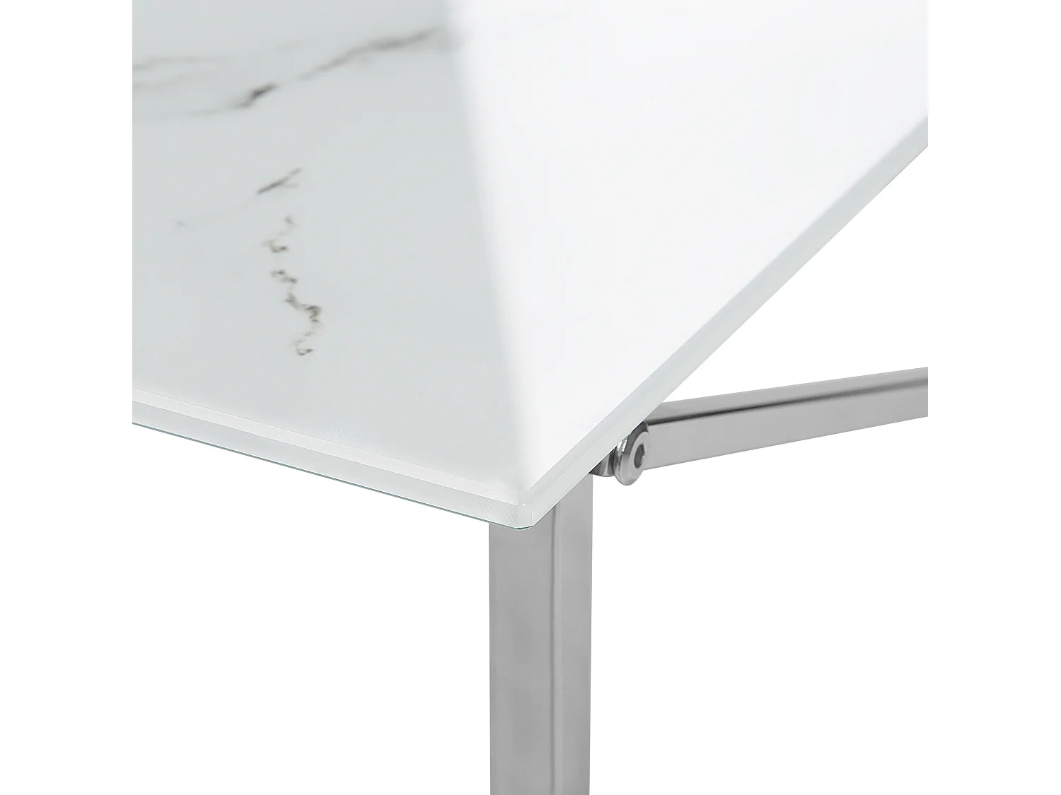 Couchtisch EMPORIA Sicherheitsglas Marmor Optik / Silber