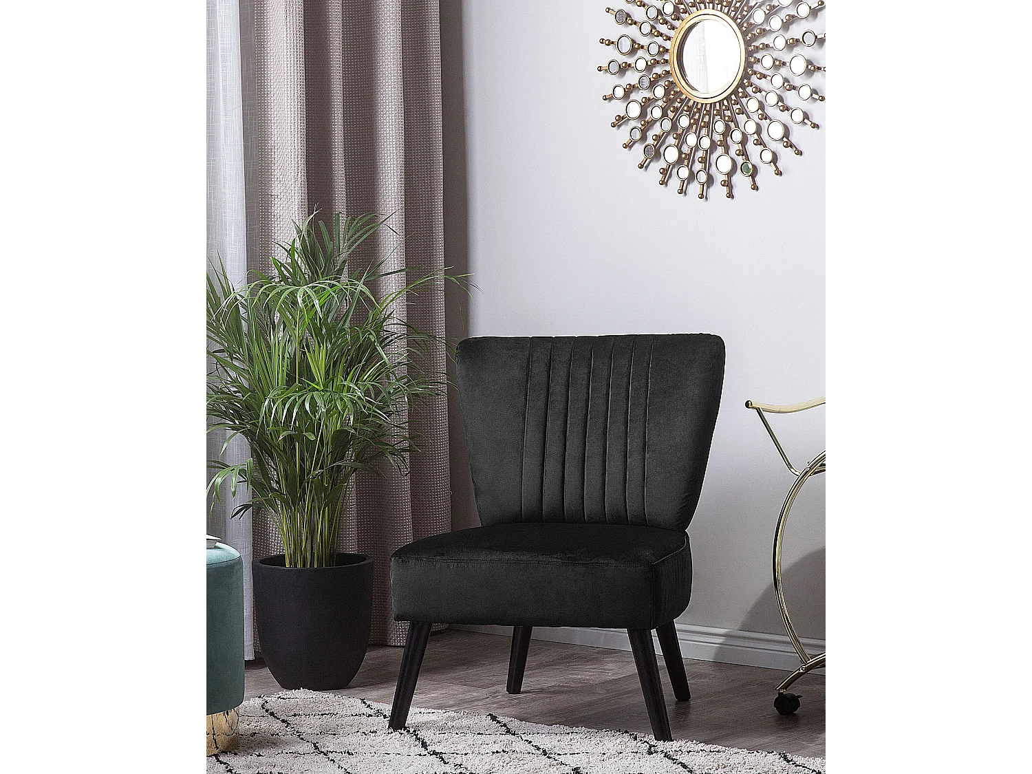 Sillón VAASA Terciopelo Negro