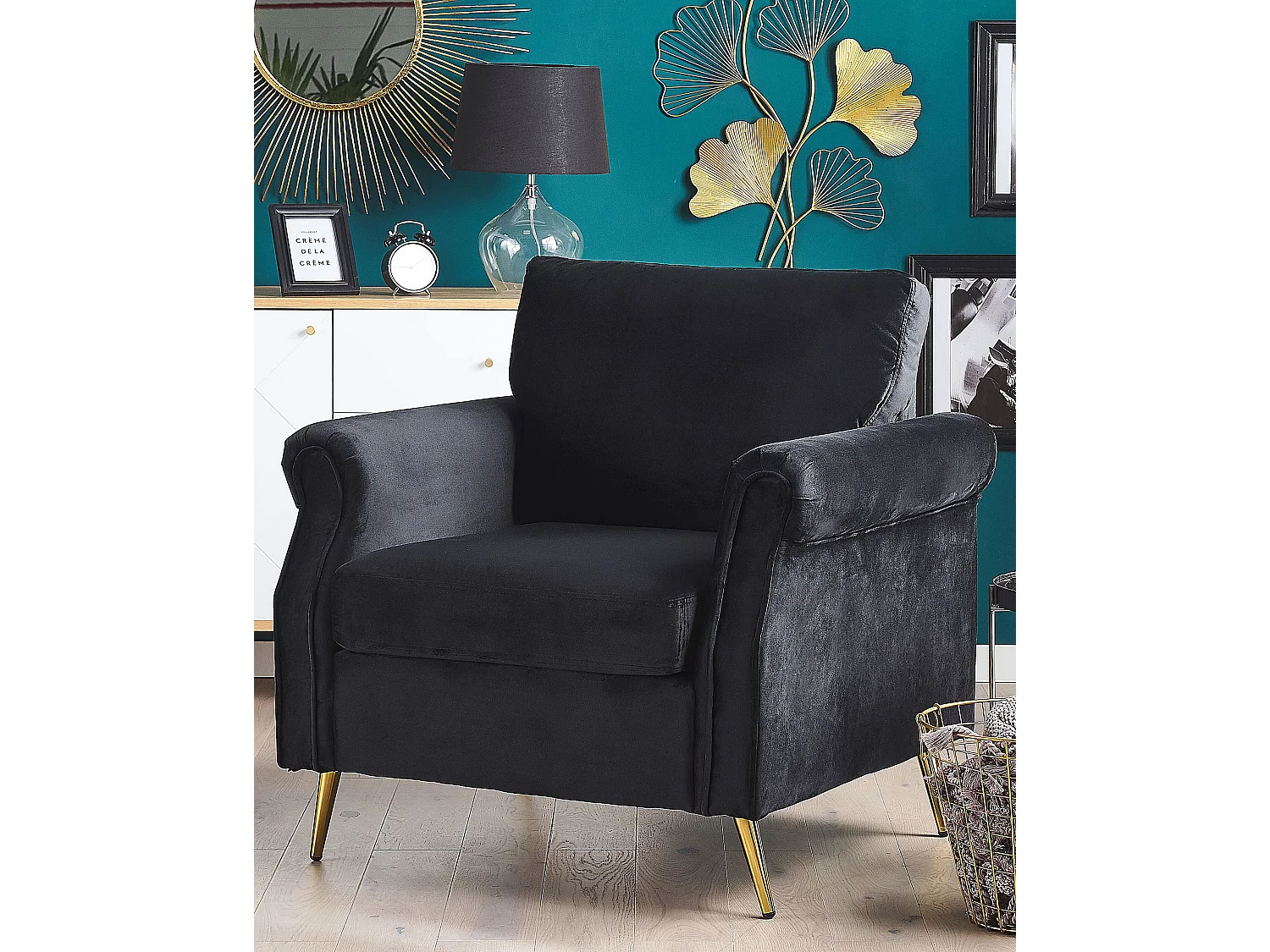 Fauteuil VIETAS Fluweel Zwart