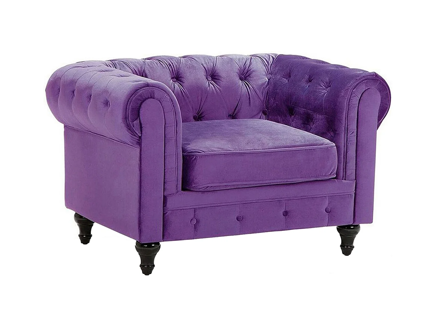 Fauteuil CHESTERFIELD Velours Violet