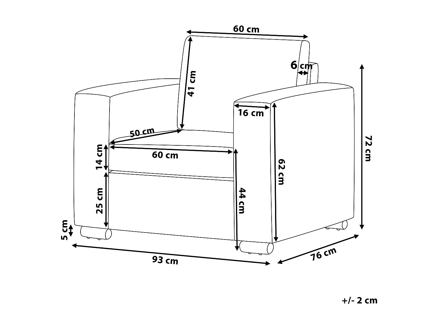 Fauteuil HELSINKI Leer Donkerbruin