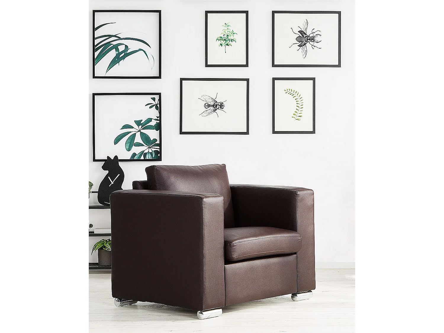 Fauteuil HELSINKI Leer Donkerbruin