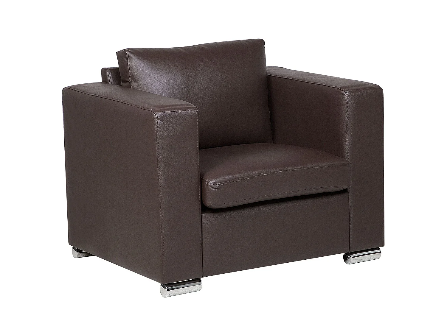Fauteuil HELSINKI Leer Donkerbruin