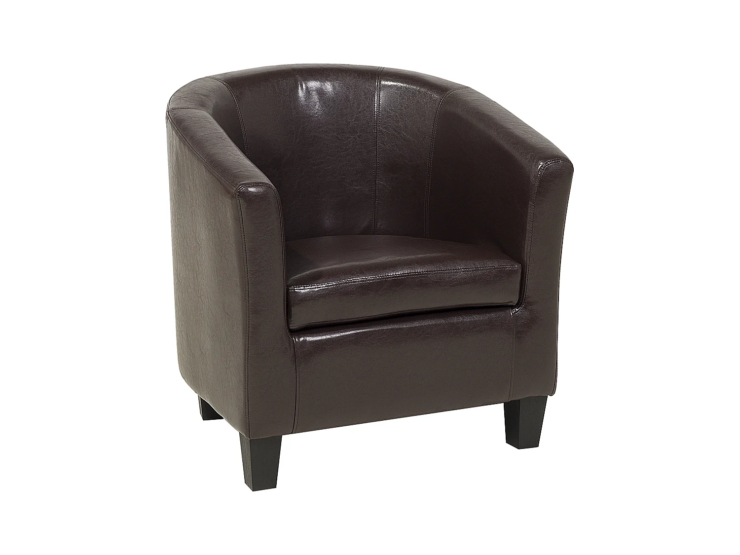 Fauteuil BORWICK Cuir PU Marron foncé