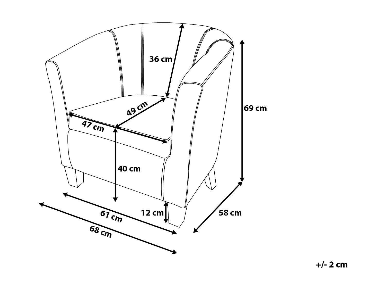 Fauteuil BORWICK Kunstleer Donkerbruin