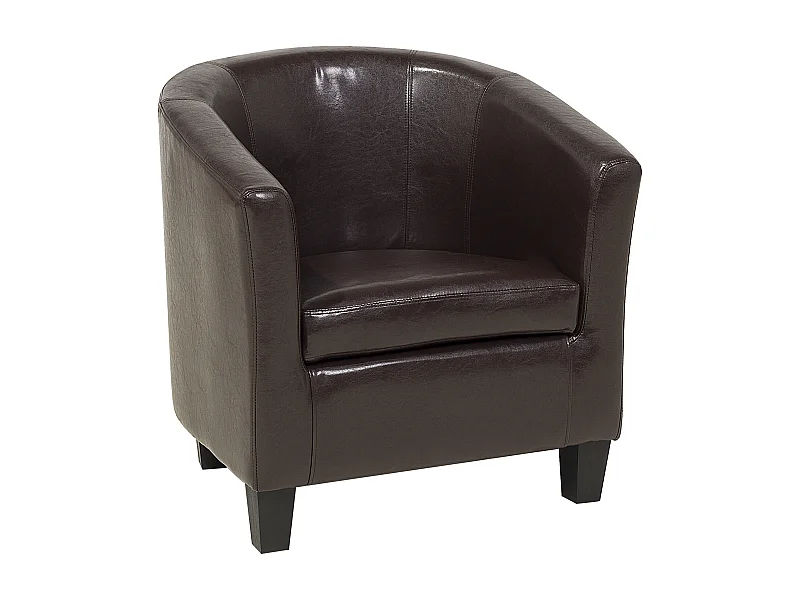 Fauteuil BORWICK Cuir PU Marron foncé