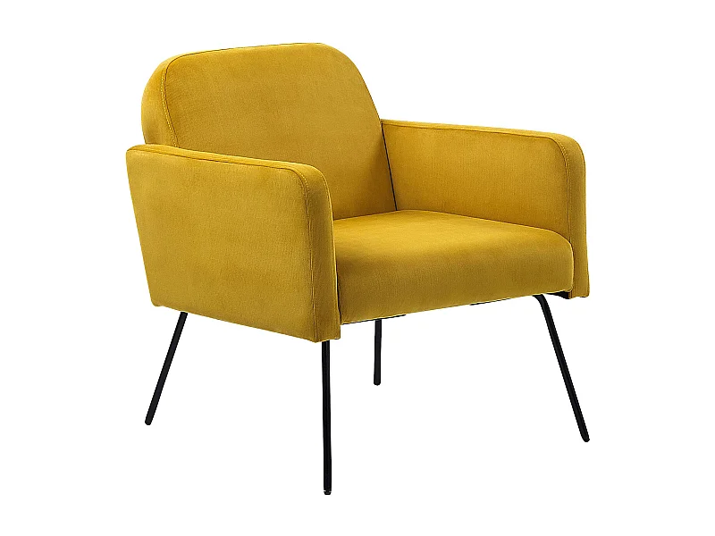 Fauteuil NARKEN Fluweel Mosterdgeel