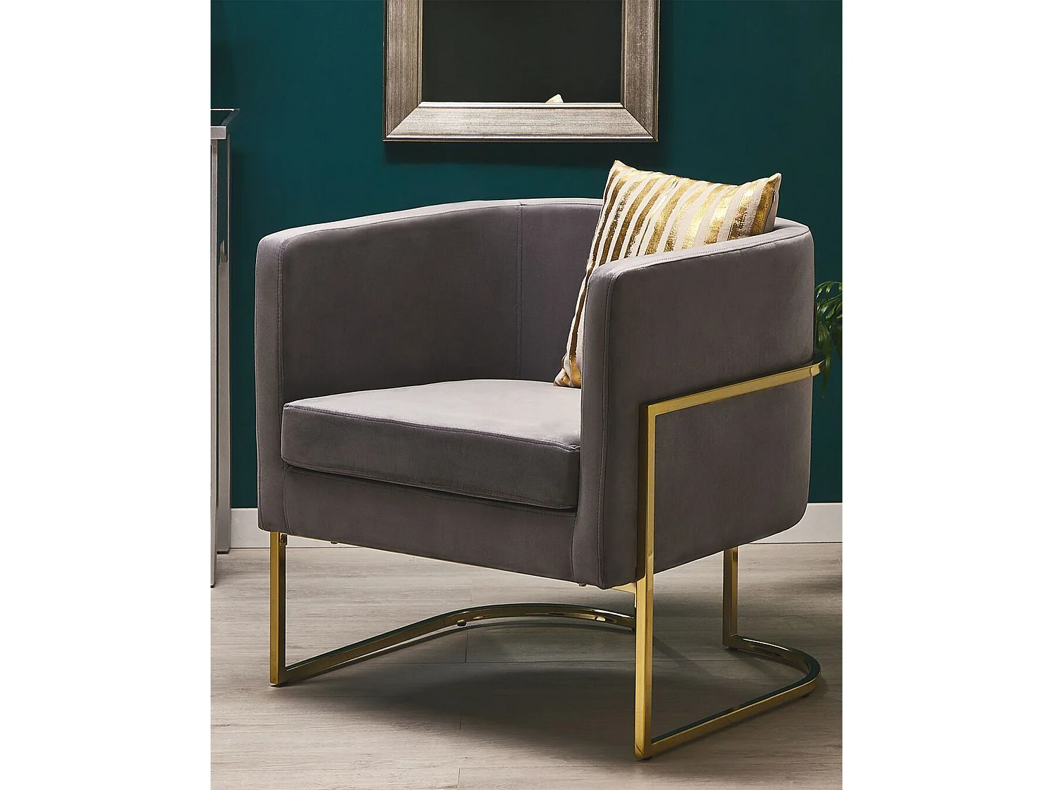 Fauteuil SIRKKA Velours Gris