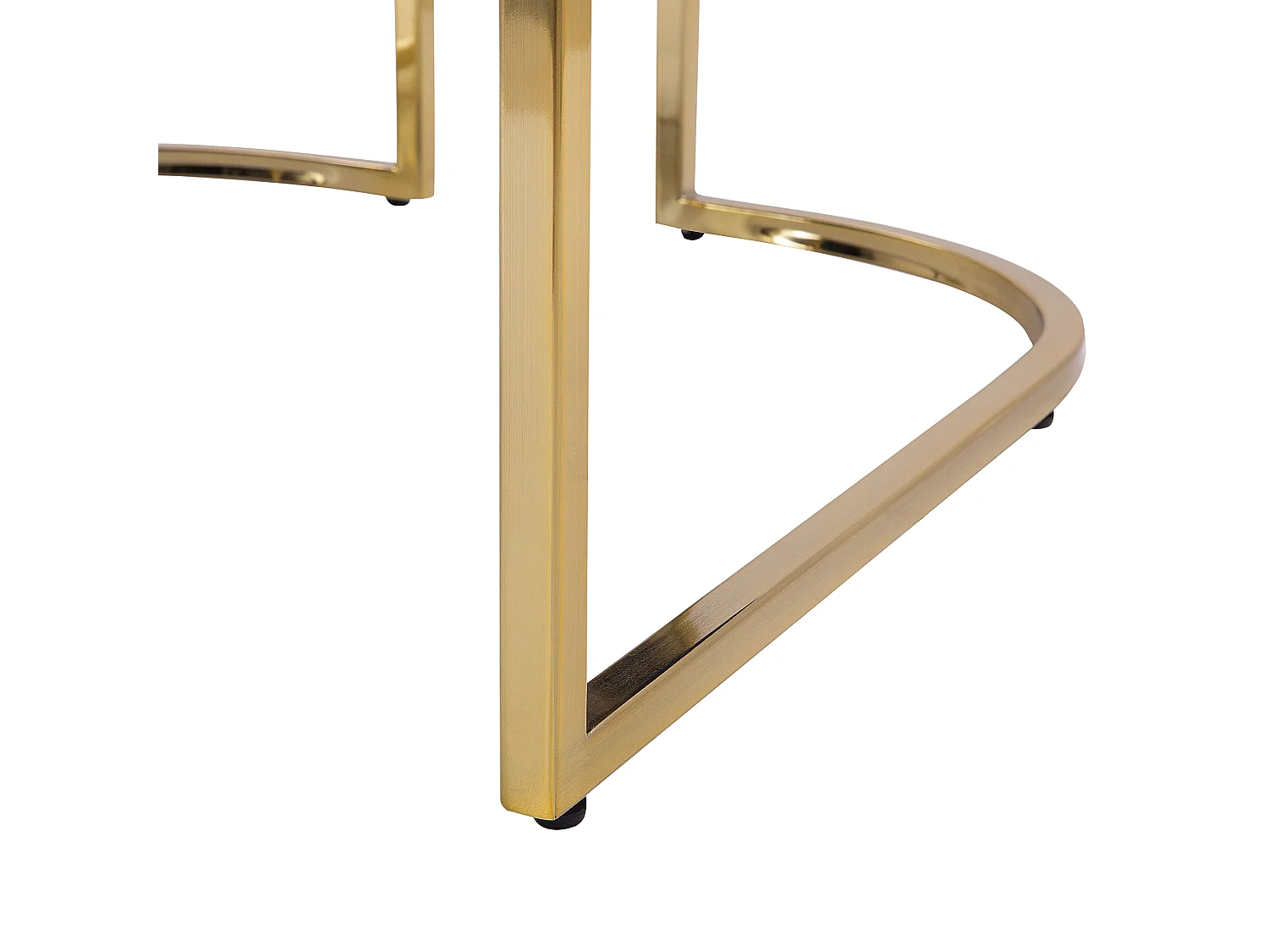 Halbrunder Sessel aus Samtstoff in Grau Metallgestell in Gold Sirkka