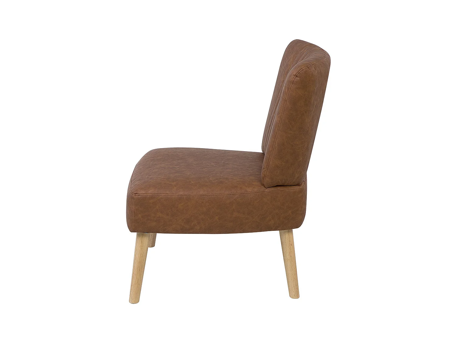 Bequemer Sessel im Retro Stil Kunstleder braun Vaasa