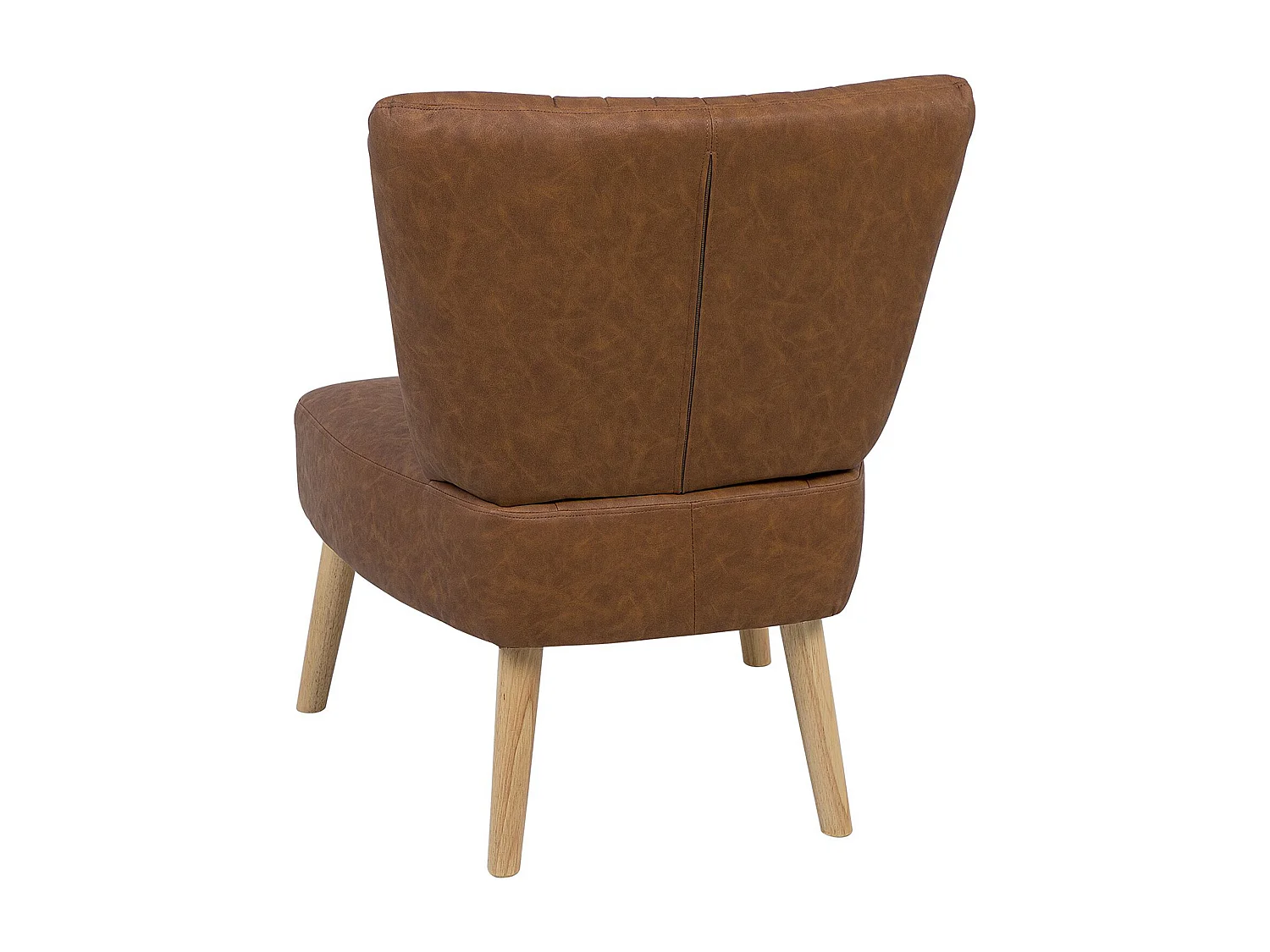 Bequemer Sessel im Retro Stil Kunstleder braun Vaasa