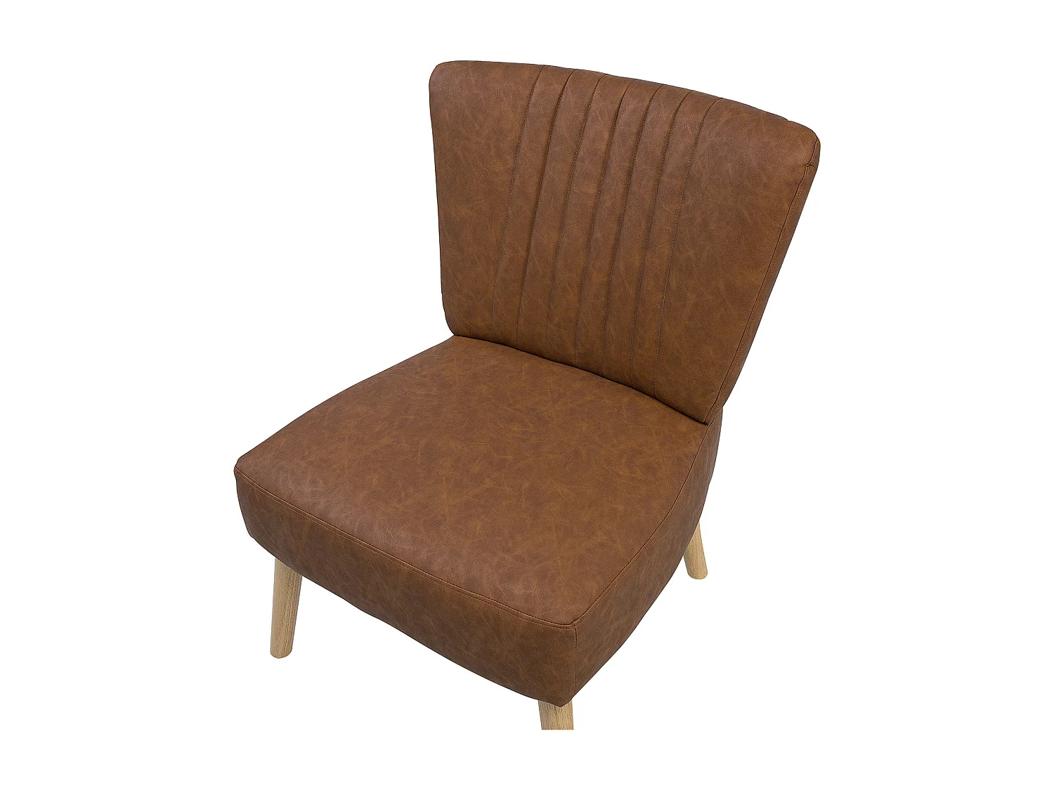 Bequemer Sessel im Retro Stil Kunstleder braun Vaasa